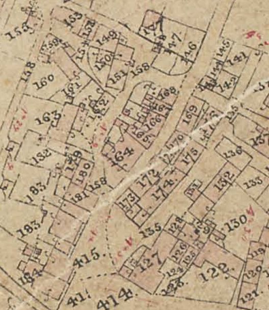 Old Hall Square on 1857 map